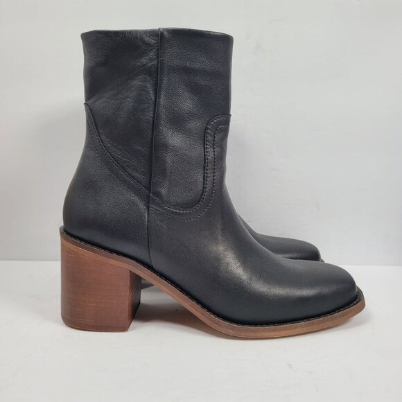 Patina Shoes - Patina Women's Black Leather Ankle Boots US Size 8